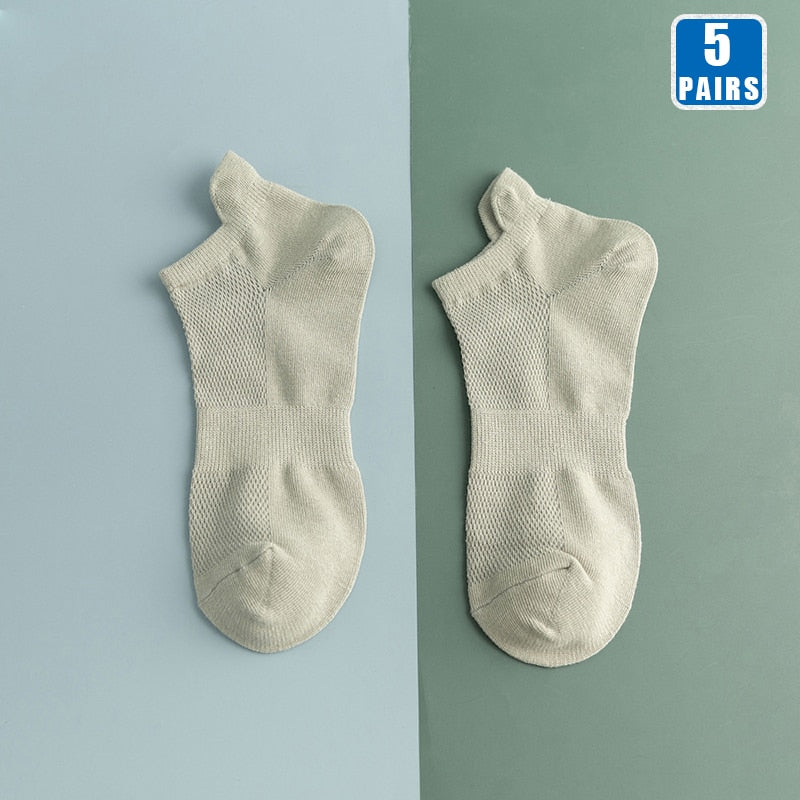 Kit 5 Pares de Meia Cano Curto Unissex (Todas de 1 Cor ou Sortidas)