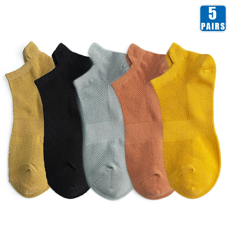 Kit 5 Pares de Meia Cano Curto Unissex (Todas de 1 Cor ou Sortidas)