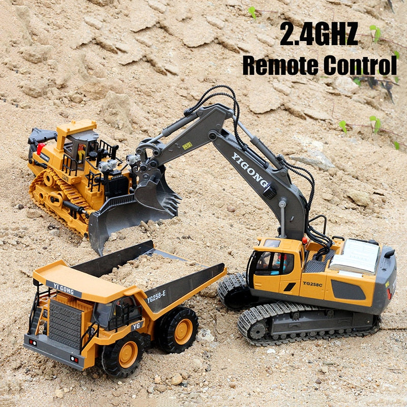 Carro Escavadeira RC Elétrico com Controle Remoto