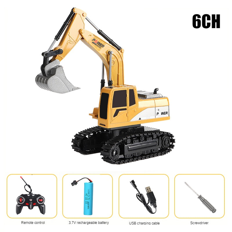 Carro Escavadeira RC Elétrico com Controle Remoto