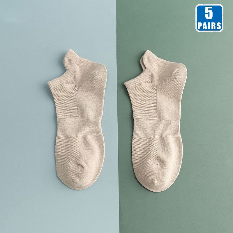 Kit 5 Pares de Meia Cano Curto Unissex (Todas de 1 Cor ou Sortidas)