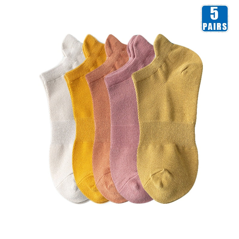 Kit 5 Pares de Meia Cano Curto Unissex (Todas de 1 Cor ou Sortidas)