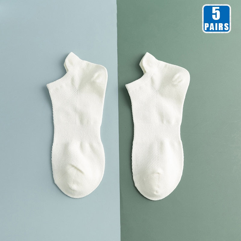 Kit 5 Pares de Meia Cano Curto Unissex (Todas de 1 Cor ou Sortidas)