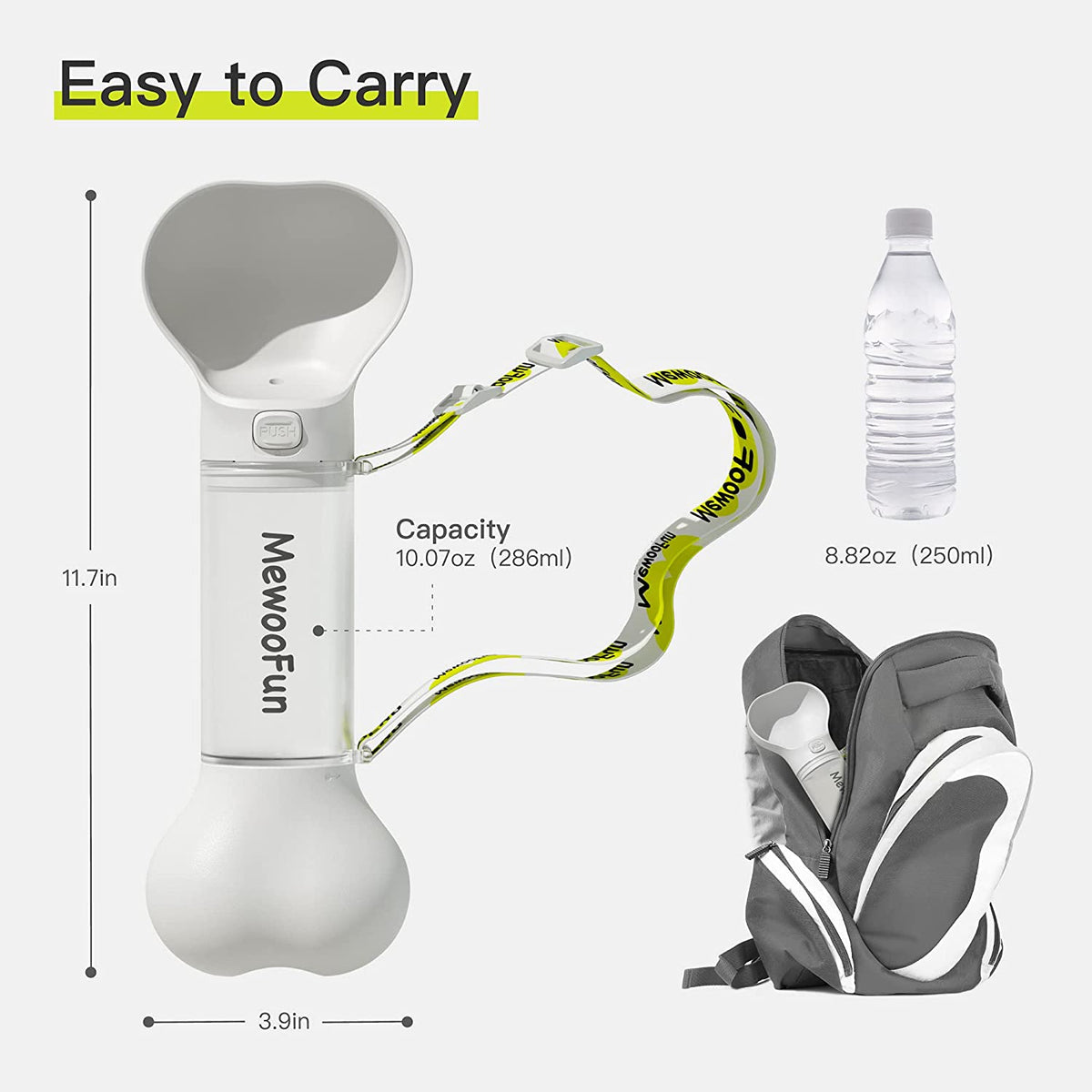 Bebedor Portátil com Porta Saco de Lixo e com Cinto