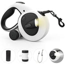 Coleira Guia Retrátil com Lanterna LED e Saco de Lixo