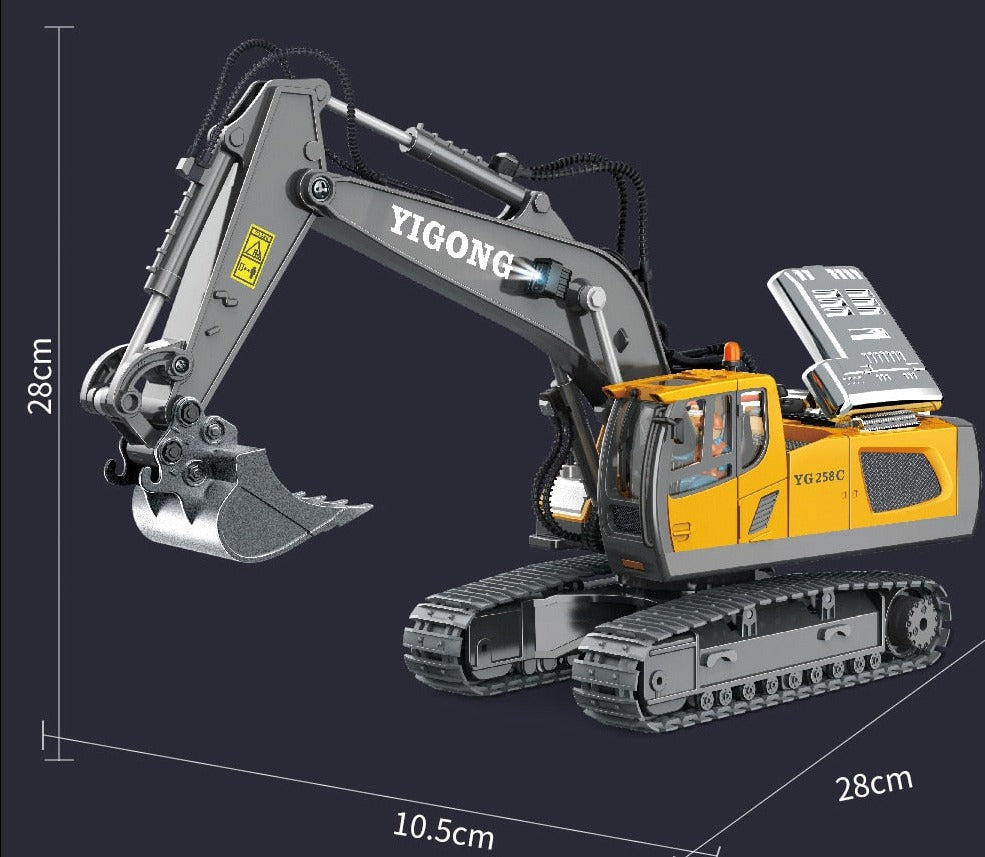Carro Escavadeira RC Elétrico com Controle Remoto