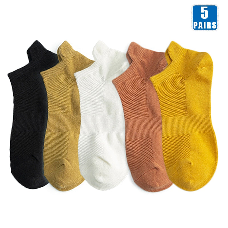 Kit 5 Pares de Meia Cano Curto Unissex (Todas de 1 Cor ou Sortidas)