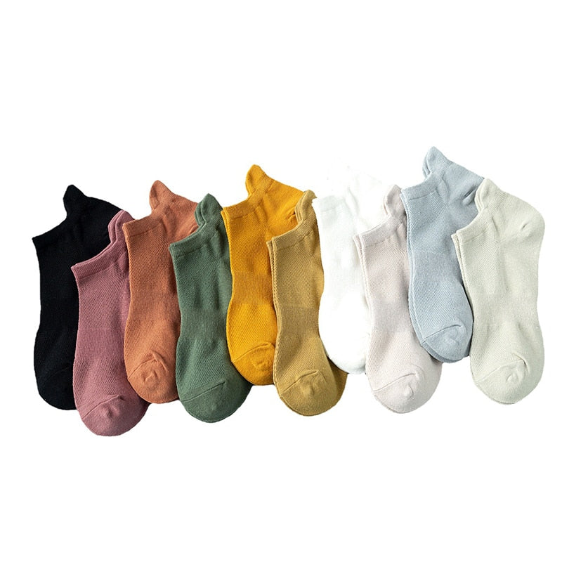 Kit 5 Pares de Meia Cano Curto Unissex (Todas de 1 Cor ou Sortidas)