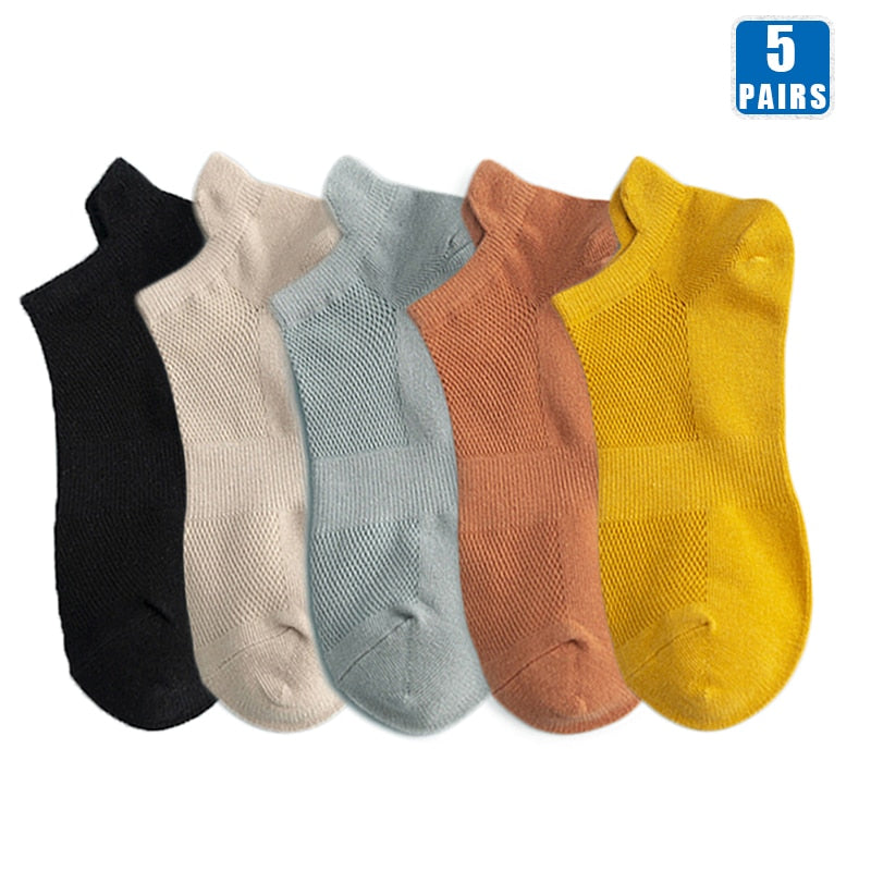 Kit 5 Pares de Meia Cano Curto Unissex (Todas de 1 Cor ou Sortidas)