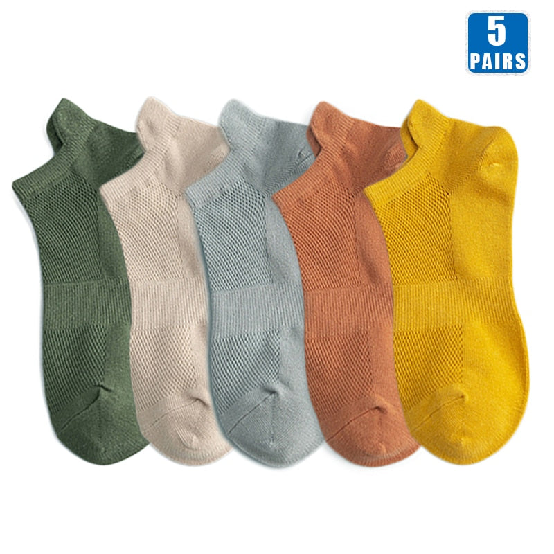 Kit 5 Pares de Meia Cano Curto Unissex (Todas de 1 Cor ou Sortidas)