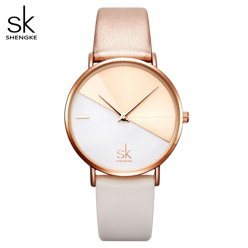 Relógio feminino bicolor shengke