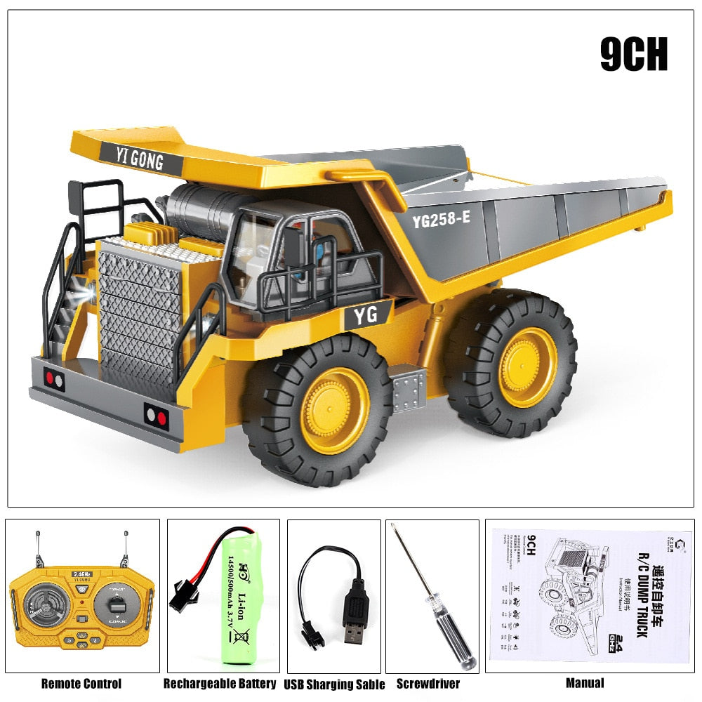 Carro Escavadeira RC Elétrico com Controle Remoto