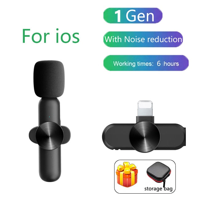 Microfone Lapela Sem Fio Wireless Para Android e IOS