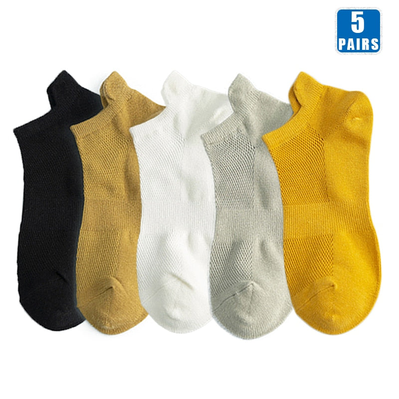 Kit 5 Pares de Meia Cano Curto Unissex (Todas de 1 Cor ou Sortidas)