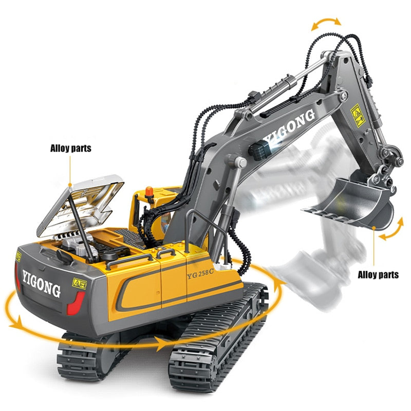 Carro Escavadeira RC Elétrico com Controle Remoto