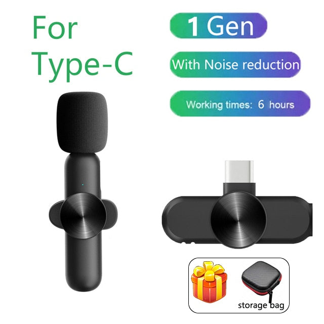 Microfone Lapela Sem Fio Wireless Para Android e IOS
