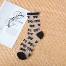 Meia Sexy Lace Women Ultra-thin Transparente