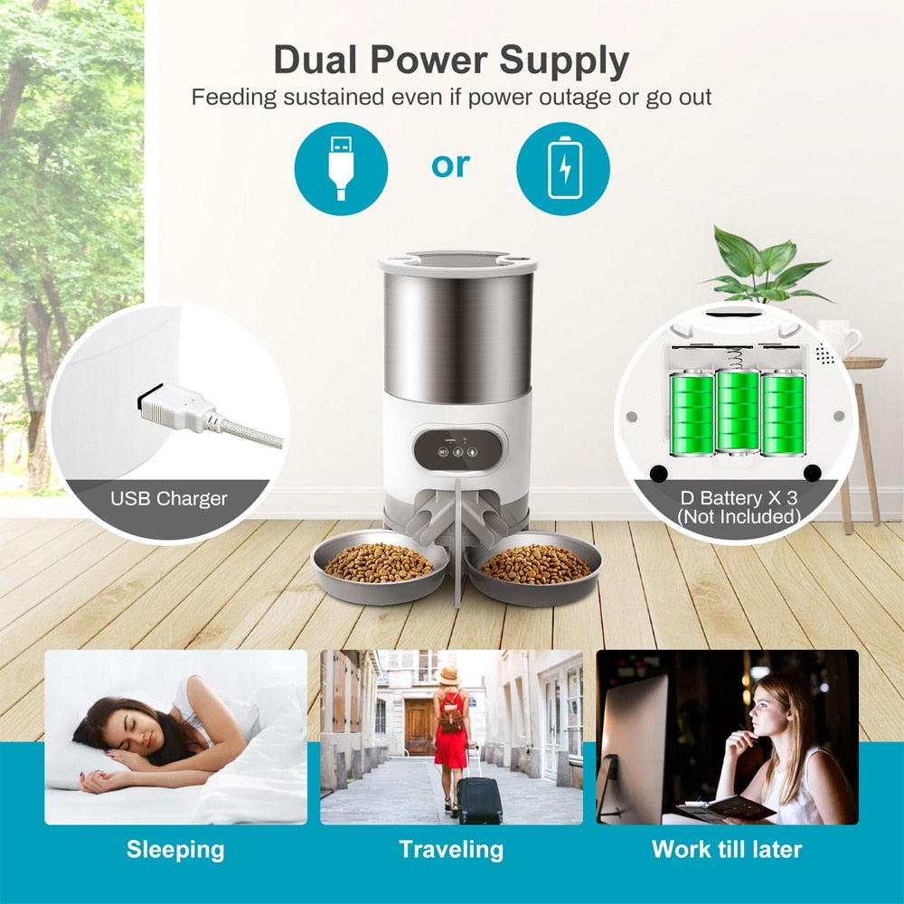 Alimentador Automático 4,5L Controle por Celular ou Analógico