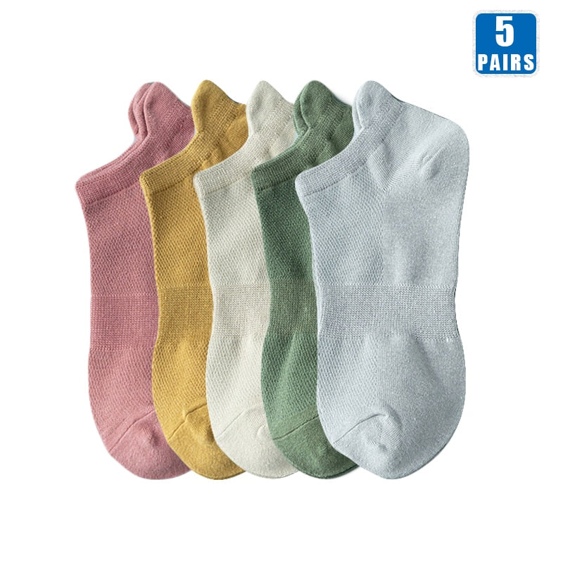 Kit 5 Pares de Meia Cano Curto Unissex (Todas de 1 Cor ou Sortidas)