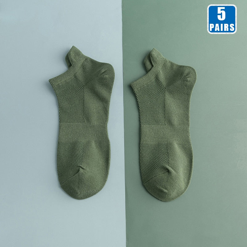 Kit 5 Pares de Meia Cano Curto Unissex (Todas de 1 Cor ou Sortidas)