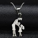 Colar Filha É Mãe Aço Inoxidável Modelo A Prata 0001189