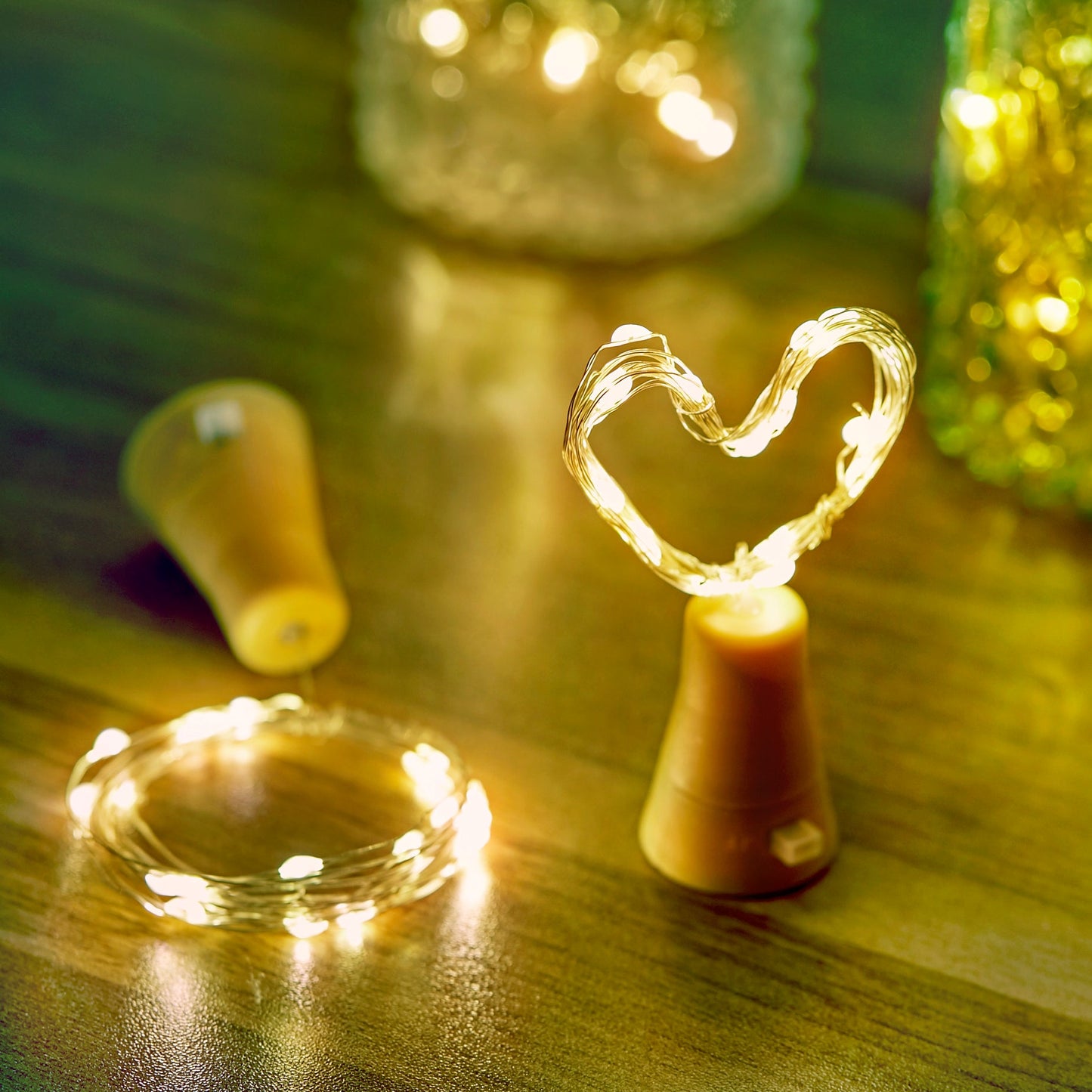 Fio de Luz com Rolha e Painel Solar (Prova D'água)