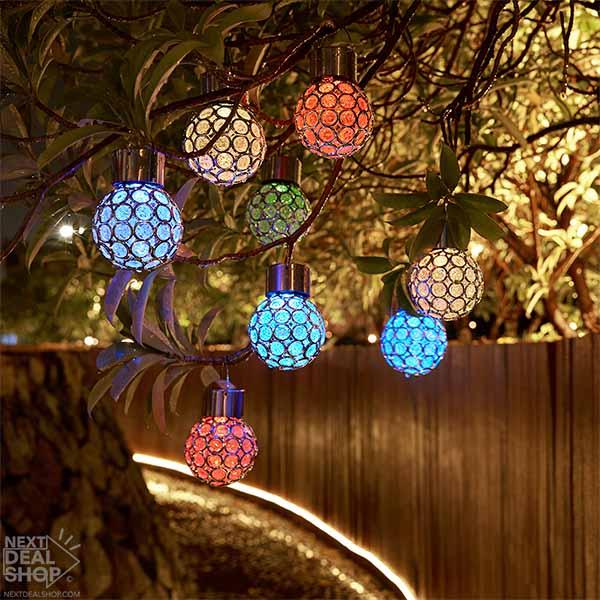 Bola de Cristal LED Multicor de Energia Solar