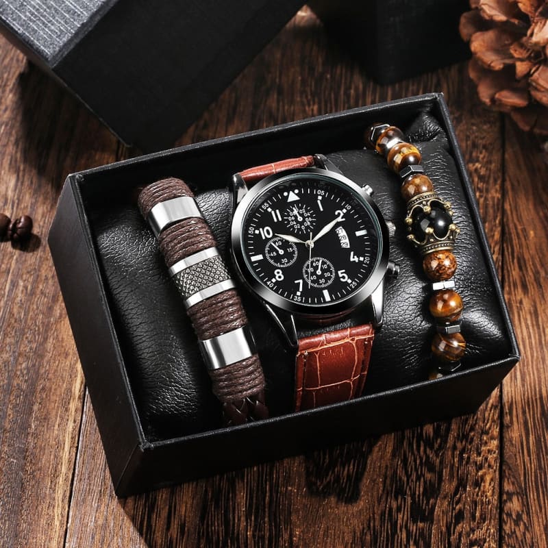 Kit Relógio Masculino + 2 Pulseira