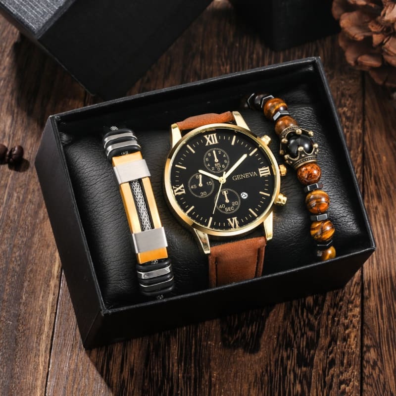 Kit Relógio Masculino + 2 Pulseira