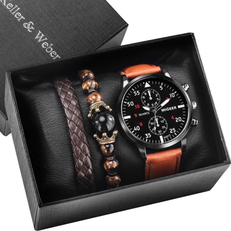 Kit Relógio Masculino + Pulseira Black Diamond Modelo 01 00012021