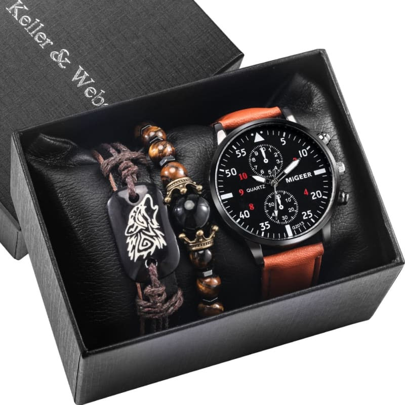 Kit Relógio Masculino + Pulseira Black Diamond Modelo 02 00012021