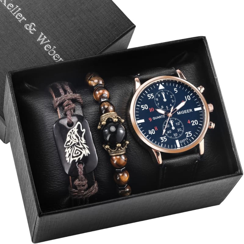 Kit Relógio Masculino + Pulseira Black Diamond Modelo 04 00012021