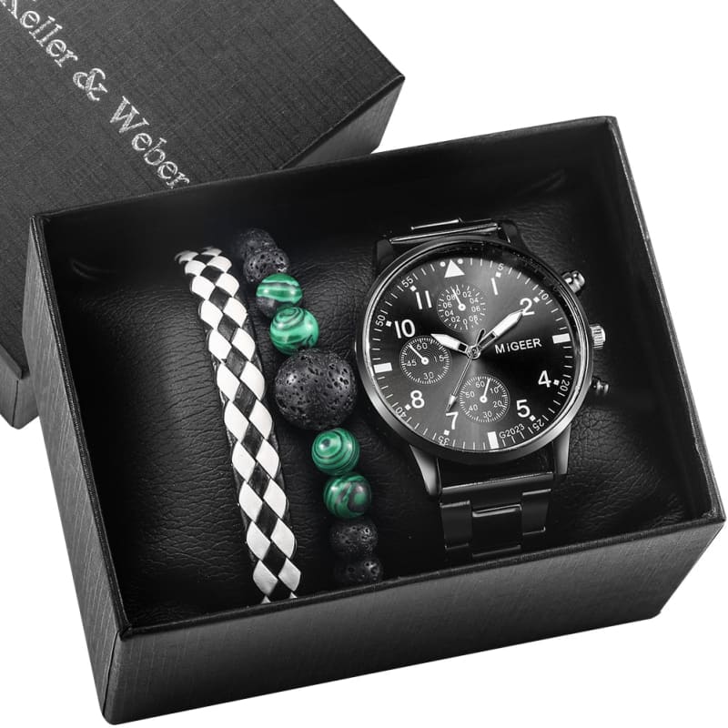 Kit Relógio Masculino + Pulseira Black Diamond Modelo 05 00012021