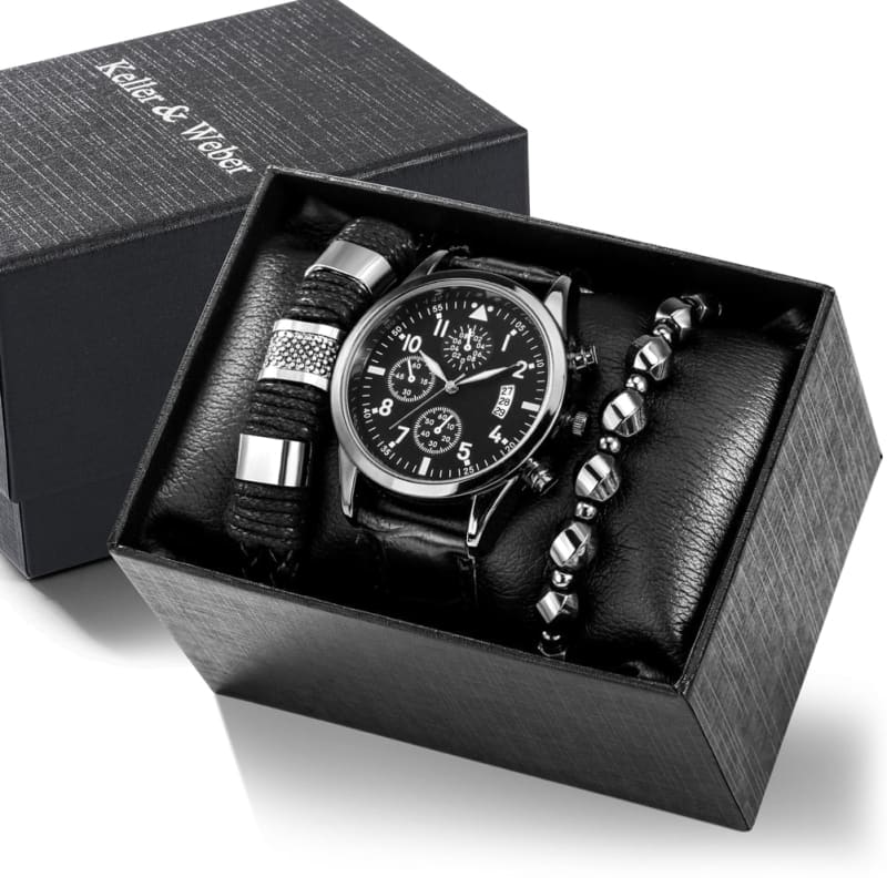 Kit Relógio Masculino + Pulseira Modelo 01