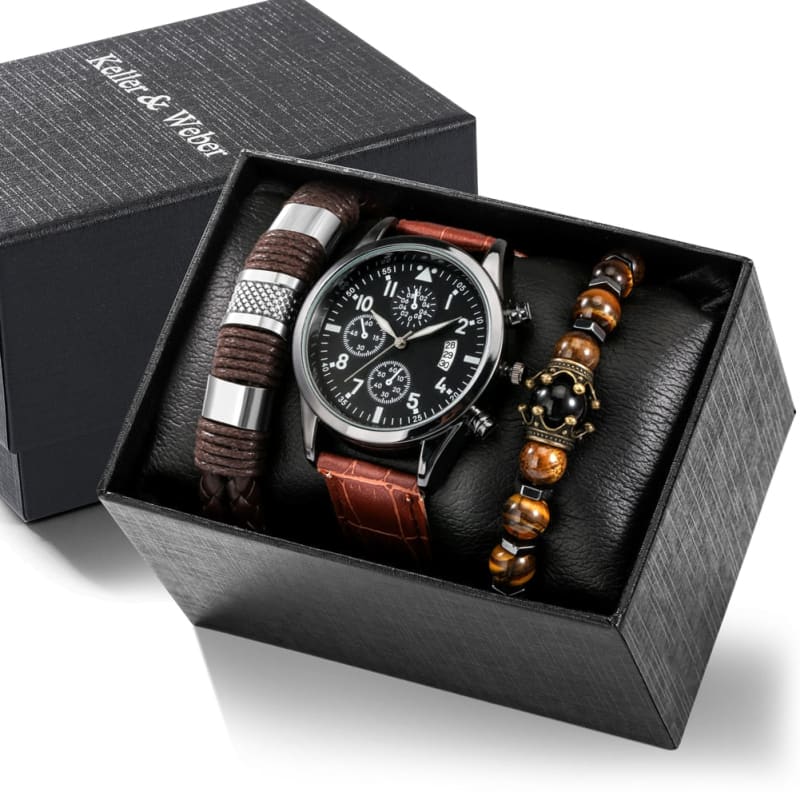 Kit Relógio Masculino + Pulseira Modelo 02