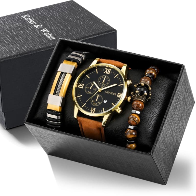 Kit Relógio Masculino + Pulseira Modelo 03