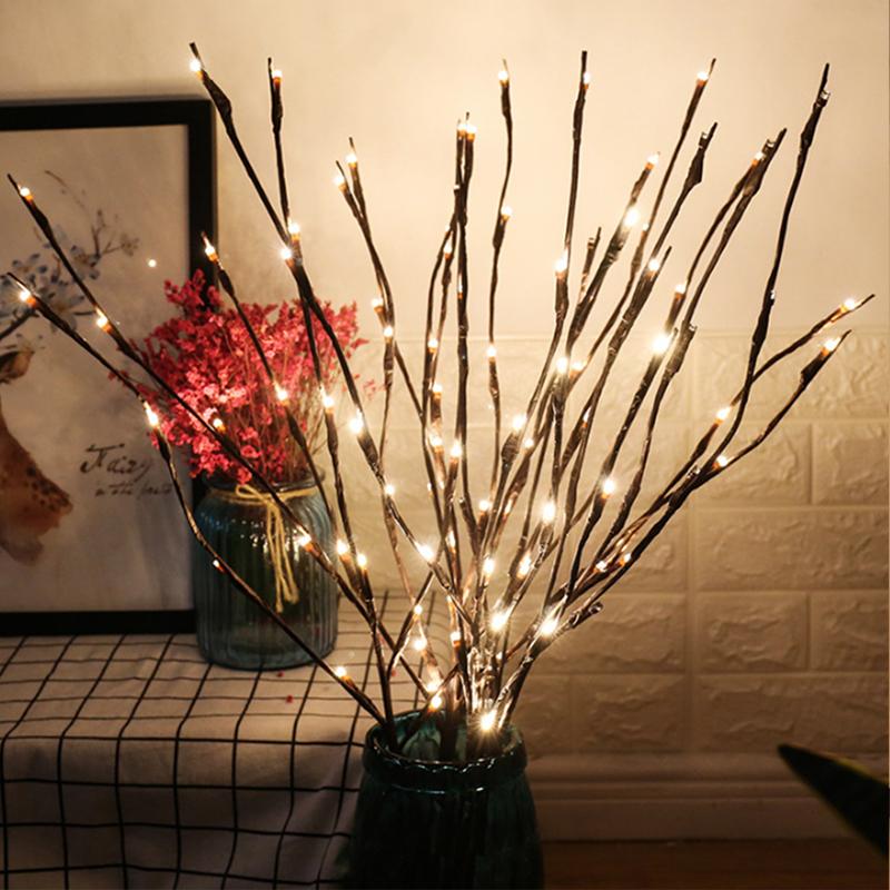 2 Conjuntos de Galhos Decorativos de Luz LED
