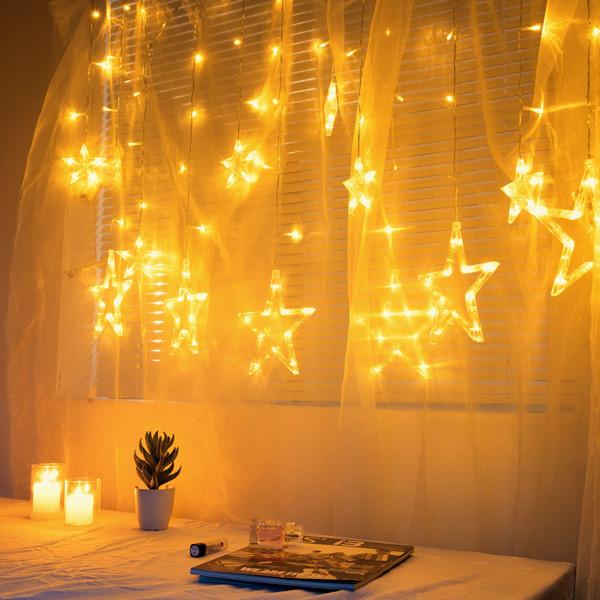 Cortina de Luzes Estreladas