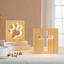 Lâmpada de madeira 3D