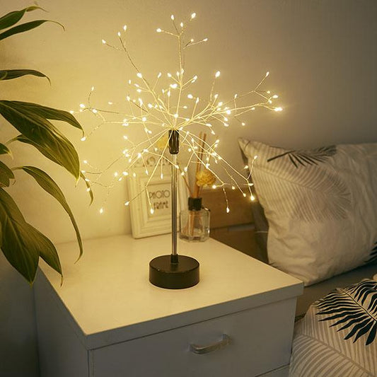 Árvore de Luzes LED em Fio de Cobre