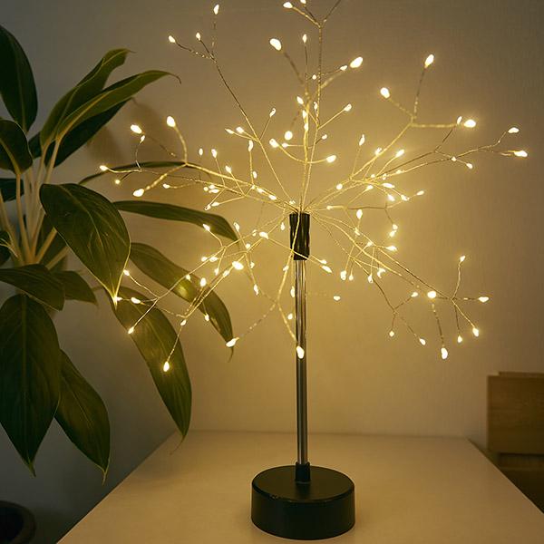 Árvore de Luzes LED em Fio de Cobre