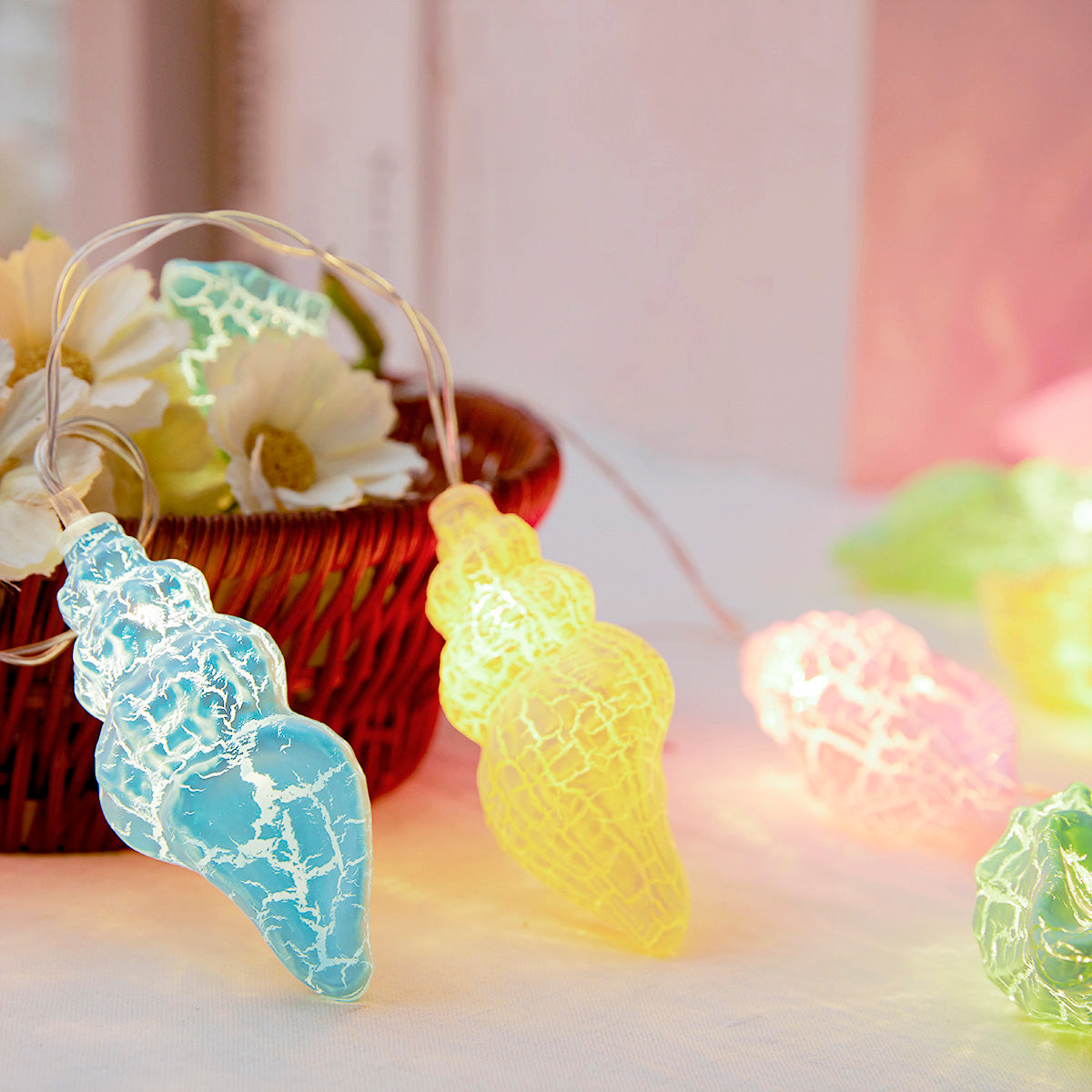 Fio de Luzes Decorativas de Concha