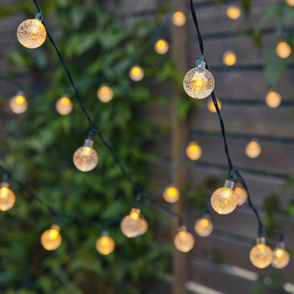 Lâmpadas Pisca-Pisca Bola de Cristal com Bolhas à Energia Solar