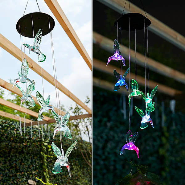 Pêndulo de Luzes Beija-Flor Alimentado por Energia Solar