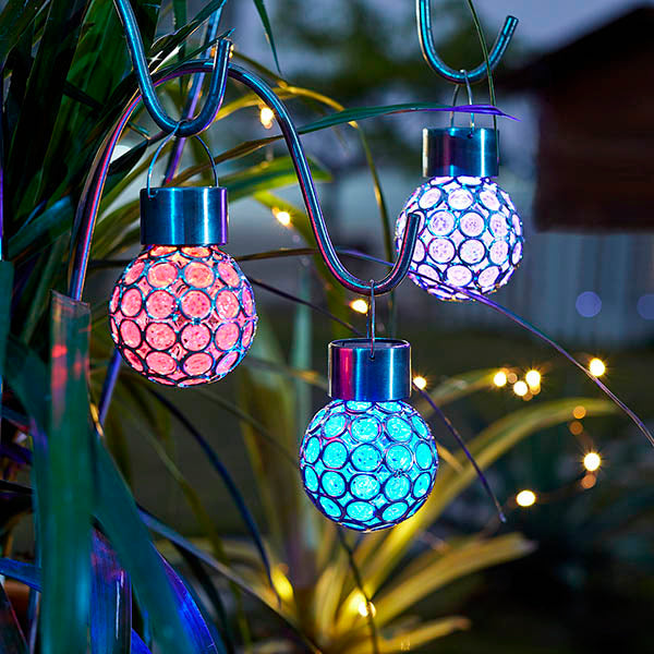 Bola de Cristal LED Multicor de Energia Solar