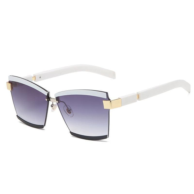 Óculos De Sol Feminino Uv400 Vintage Branco