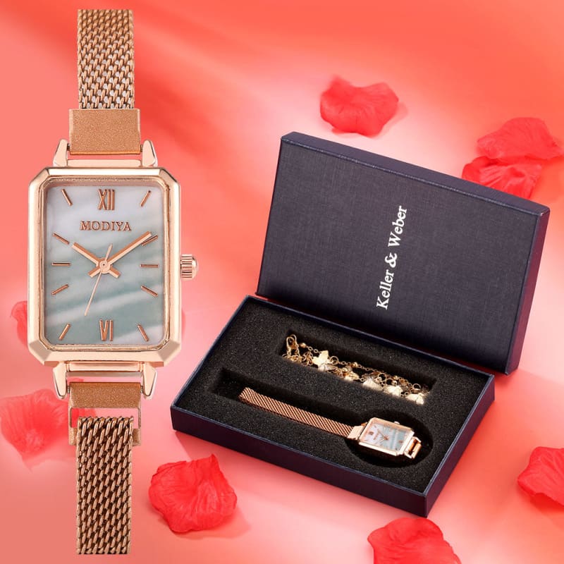 Relógio Feminino Aço Inoxidável Pulseira Grátis Branco 00012018