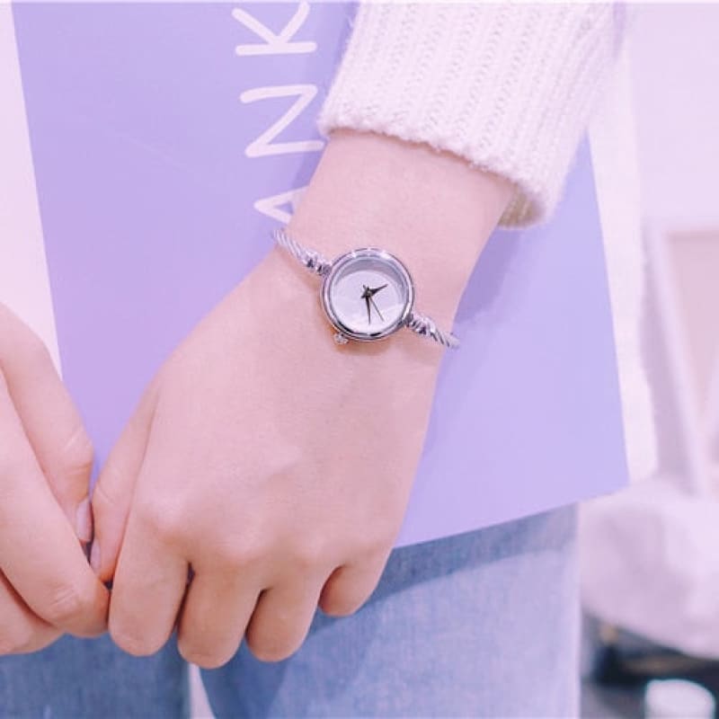 Relógio Feminino Minimalista Aço Inoxidável Prata