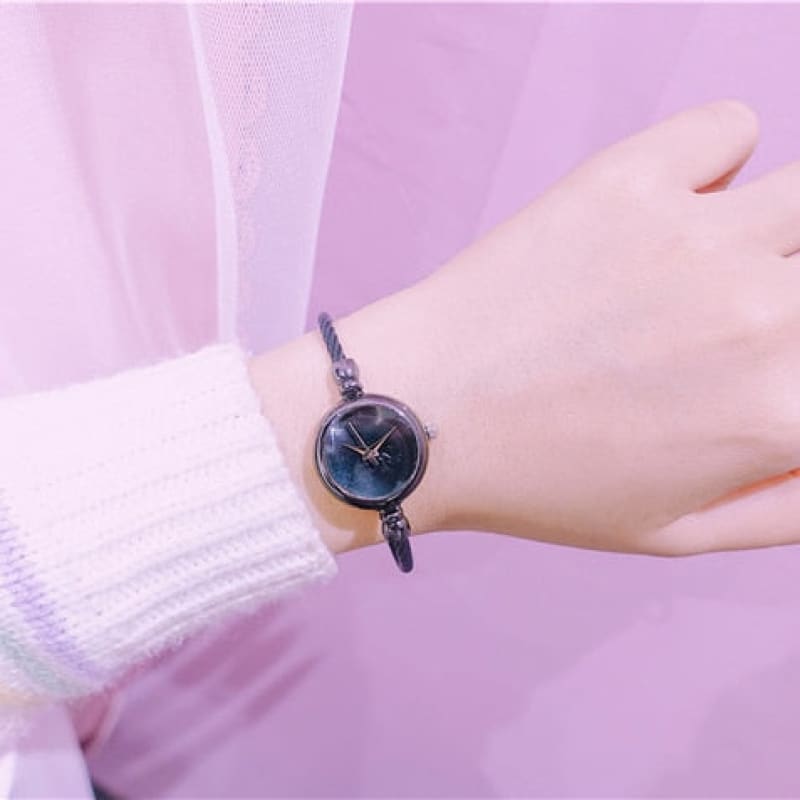 Relógio Feminino Minimalista Aço Inoxidável Preto