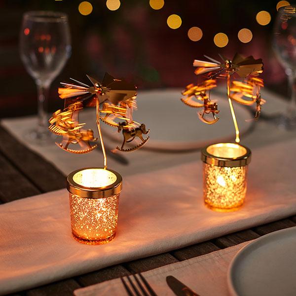 Suporte Para Velas Com Carrossel Giratório